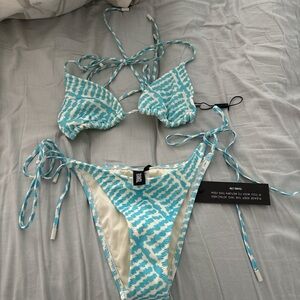 Triangl blue and white bikini